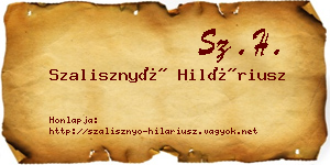 Szalisznyó Hiláriusz névjegykártya